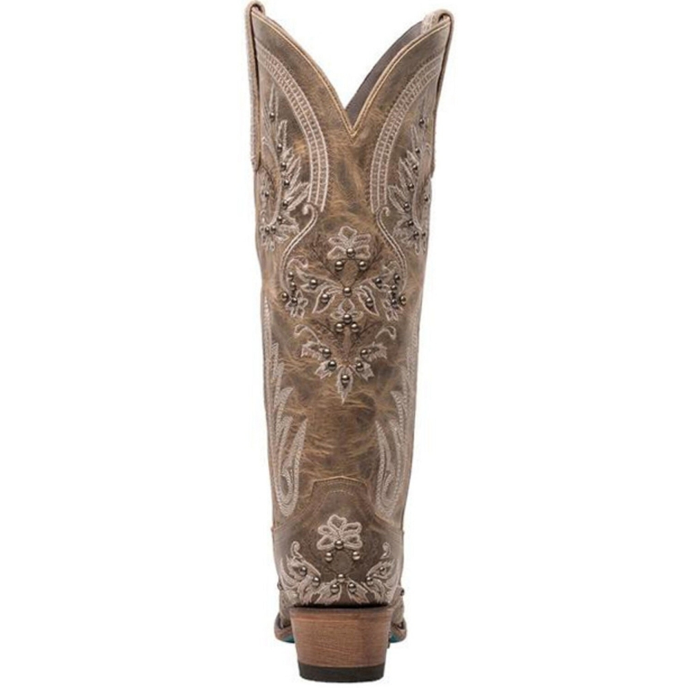 Lane Santorini Women's Embroidered Taupe Western Heeled Boot - Picture 4 of 15